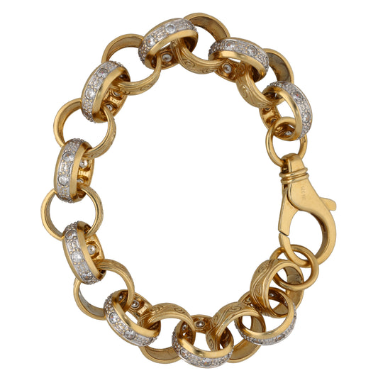 9ct Gold Cubic Zirconia Belcher Bracelet