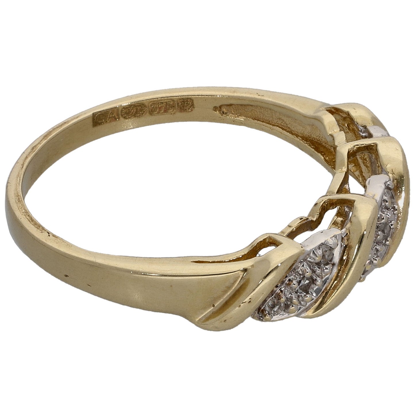 9ct Gold 0.045ct Diamond Dress/Cocktail Ring Size L