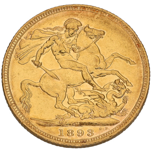 22ct Gold Queen Victoria Full Sovereign Coin 1893