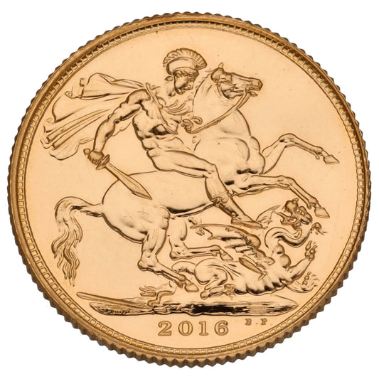 22ct Gold Queen Elizabeth II Full Sovereign Coin 2016
