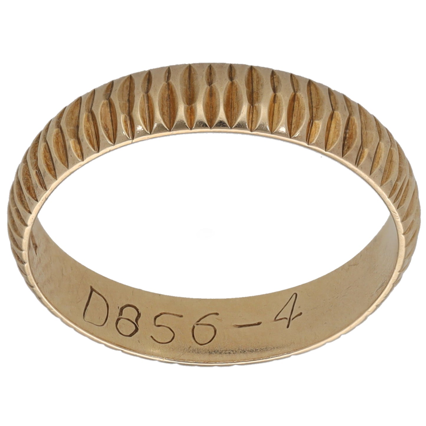 9ct Gold Patterned Wedding Ring Size M