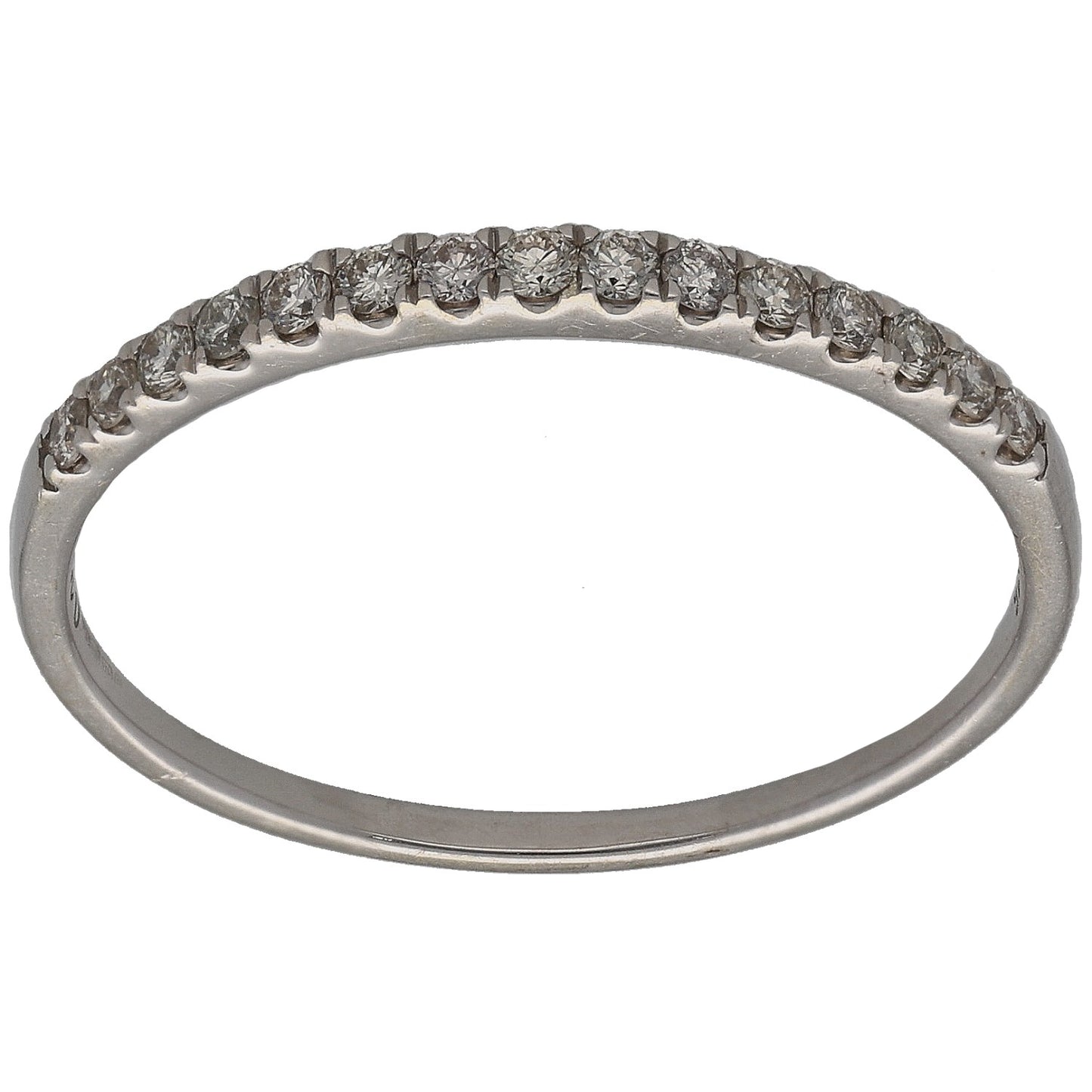 9ct White Gold 0.25ct Diamond Half Eternity Ring Size T
