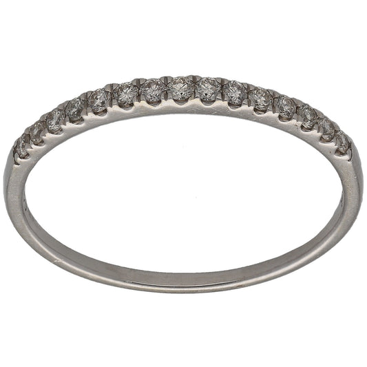 9ct White Gold 0.25ct Diamond Half Eternity Ring Size T