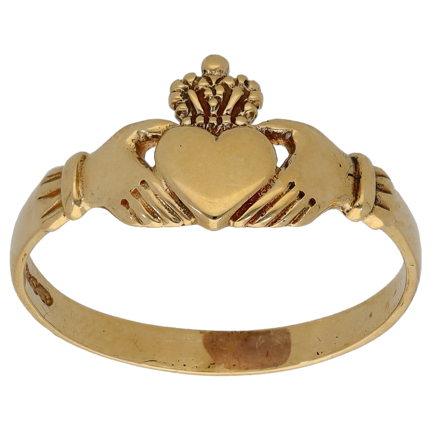 9ct Gold Claddagh Ring Size S