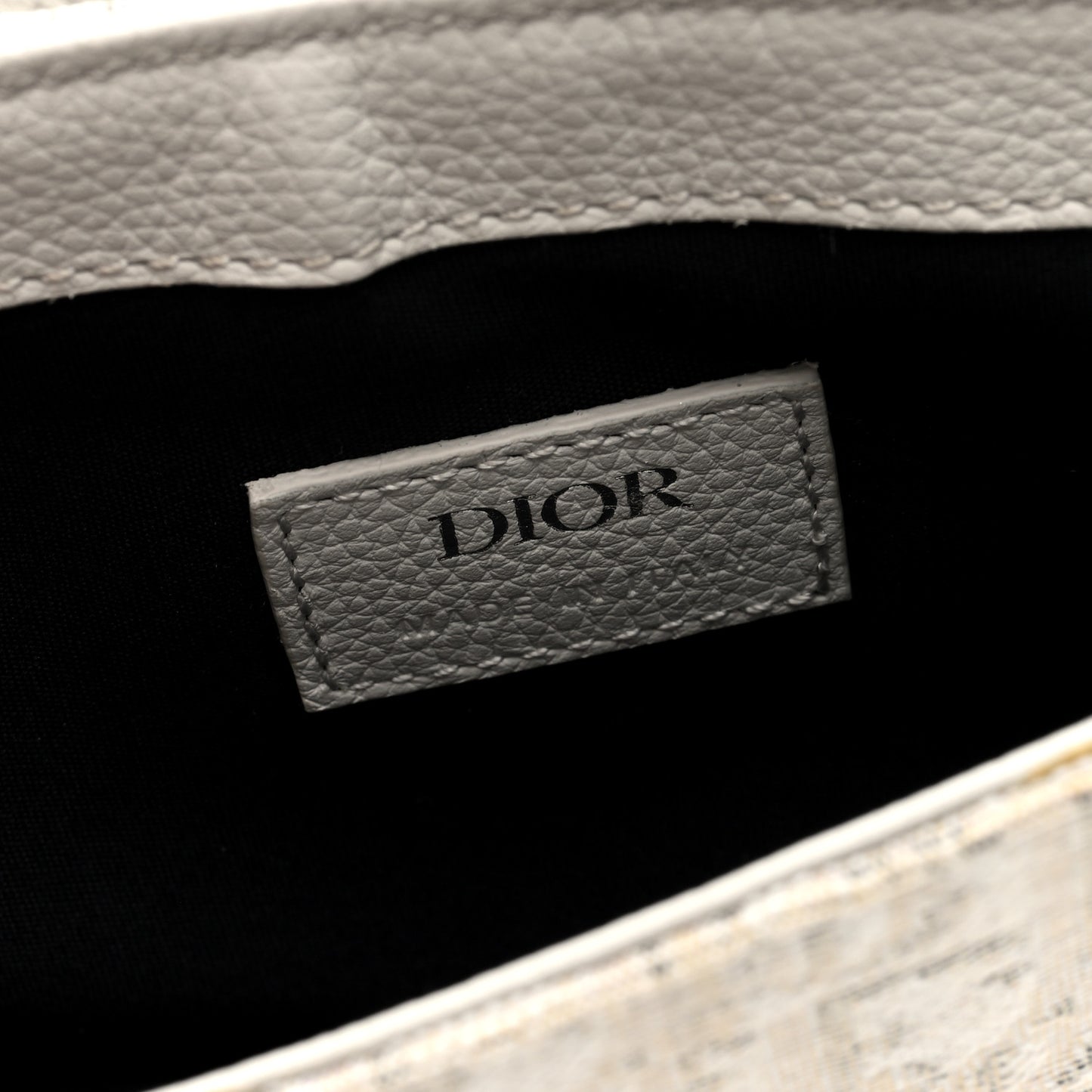 Christian Dior Saddle Oblique Coated Canvas Bag - White & Grey