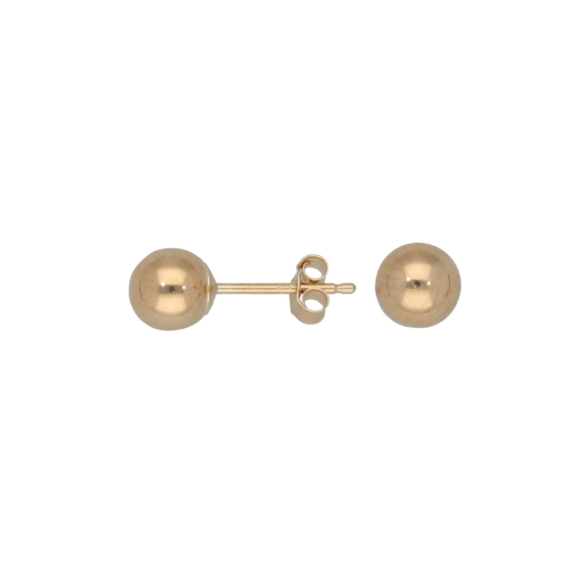 New 9ct Gold Plain Ball Stud Earrings H&T