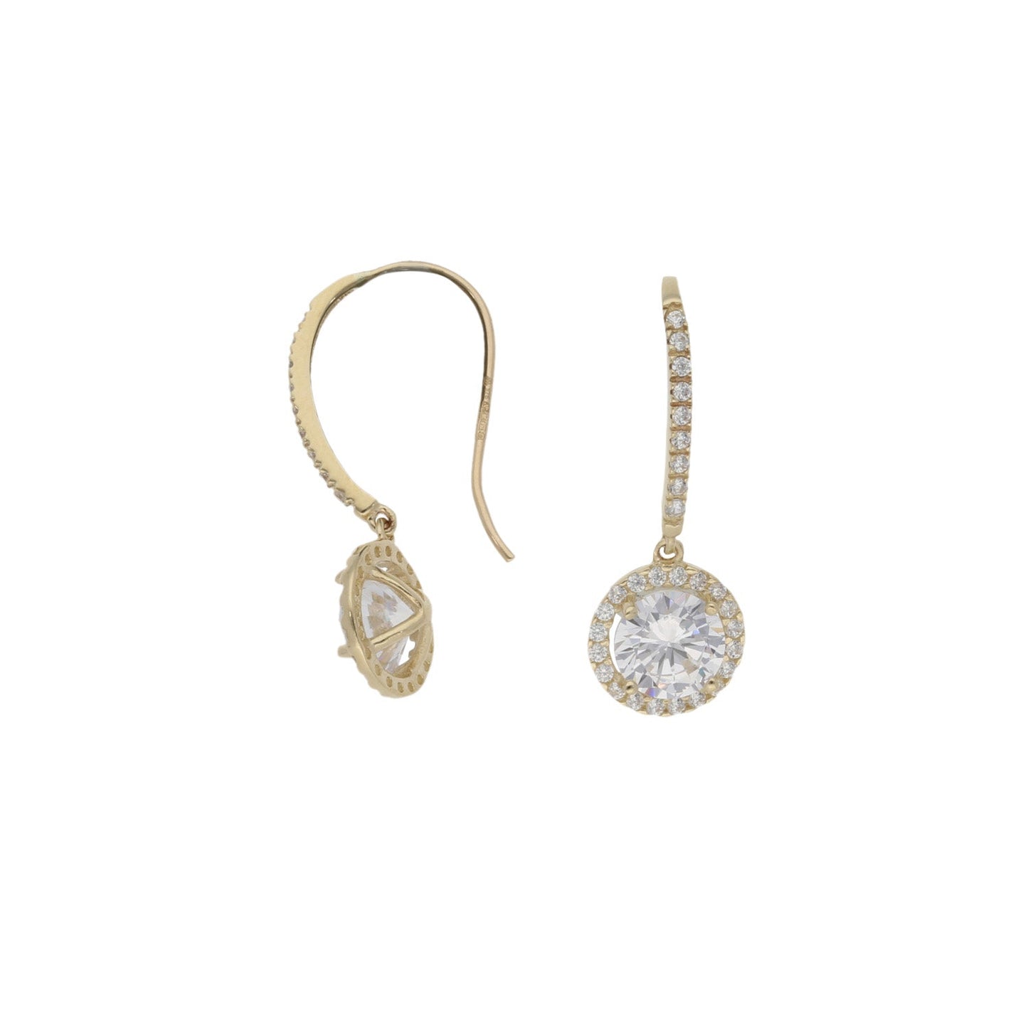 9ct Cluster Cubic Zirconia Drop Earrings