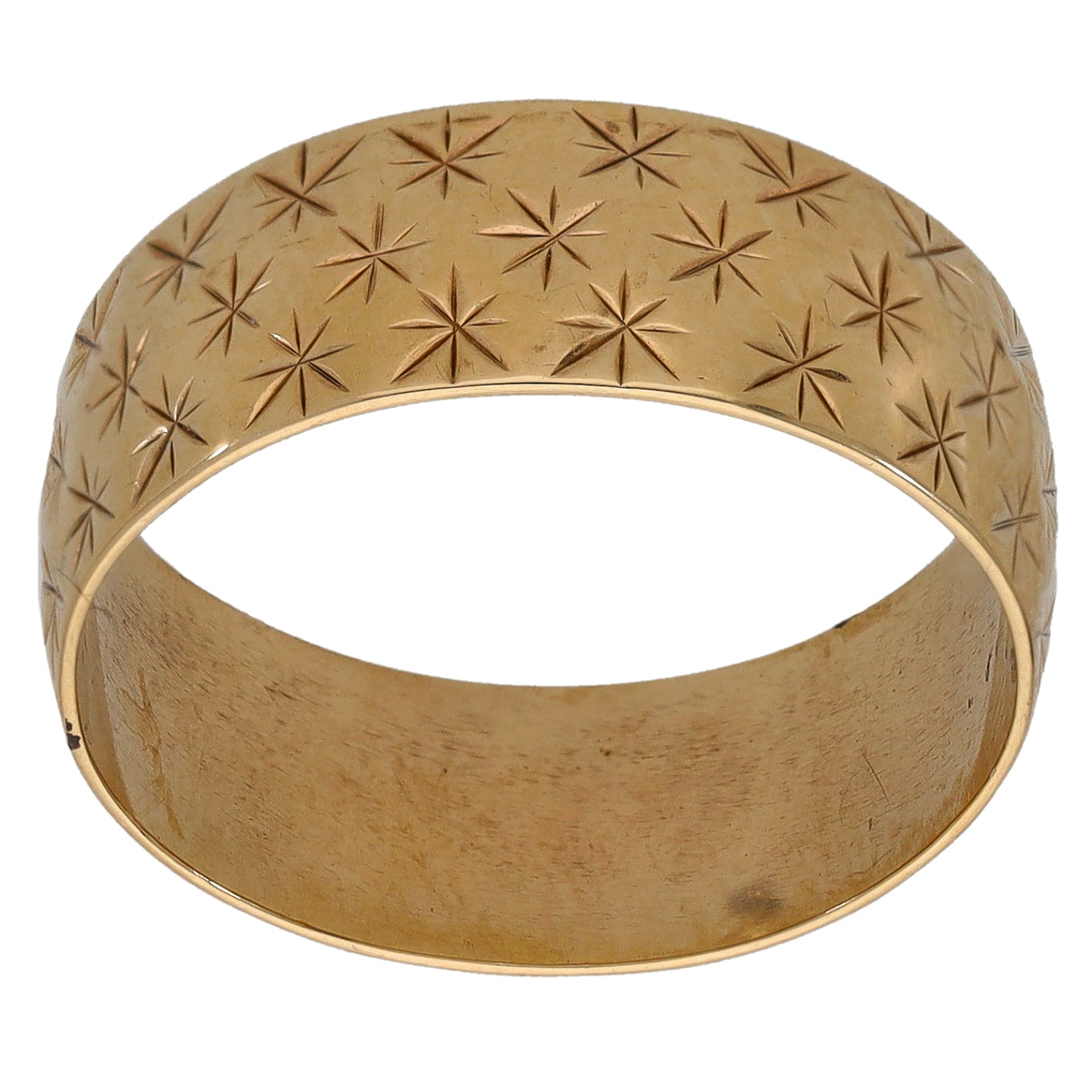9ct Gold Patterned Wedding Ring Size O
