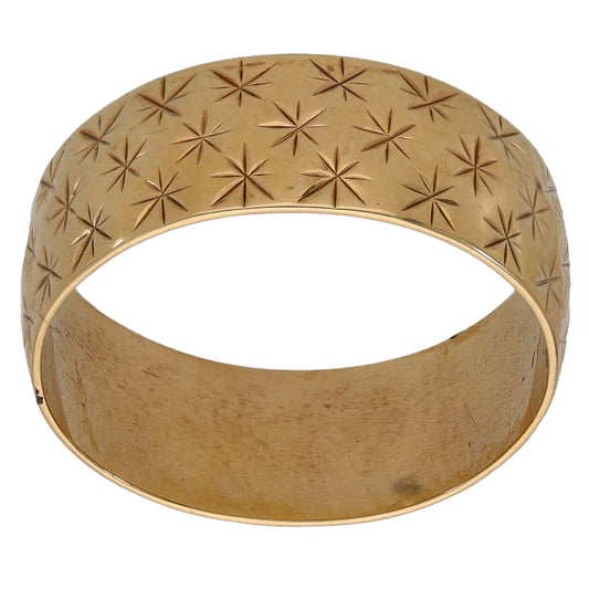 9ct Gold Patterned Wedding Ring Size O