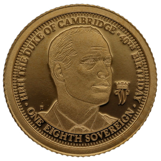 22ct Gold The Duke Of Cambridge 40th Anniversary Eighth Sovereign Coin 2022