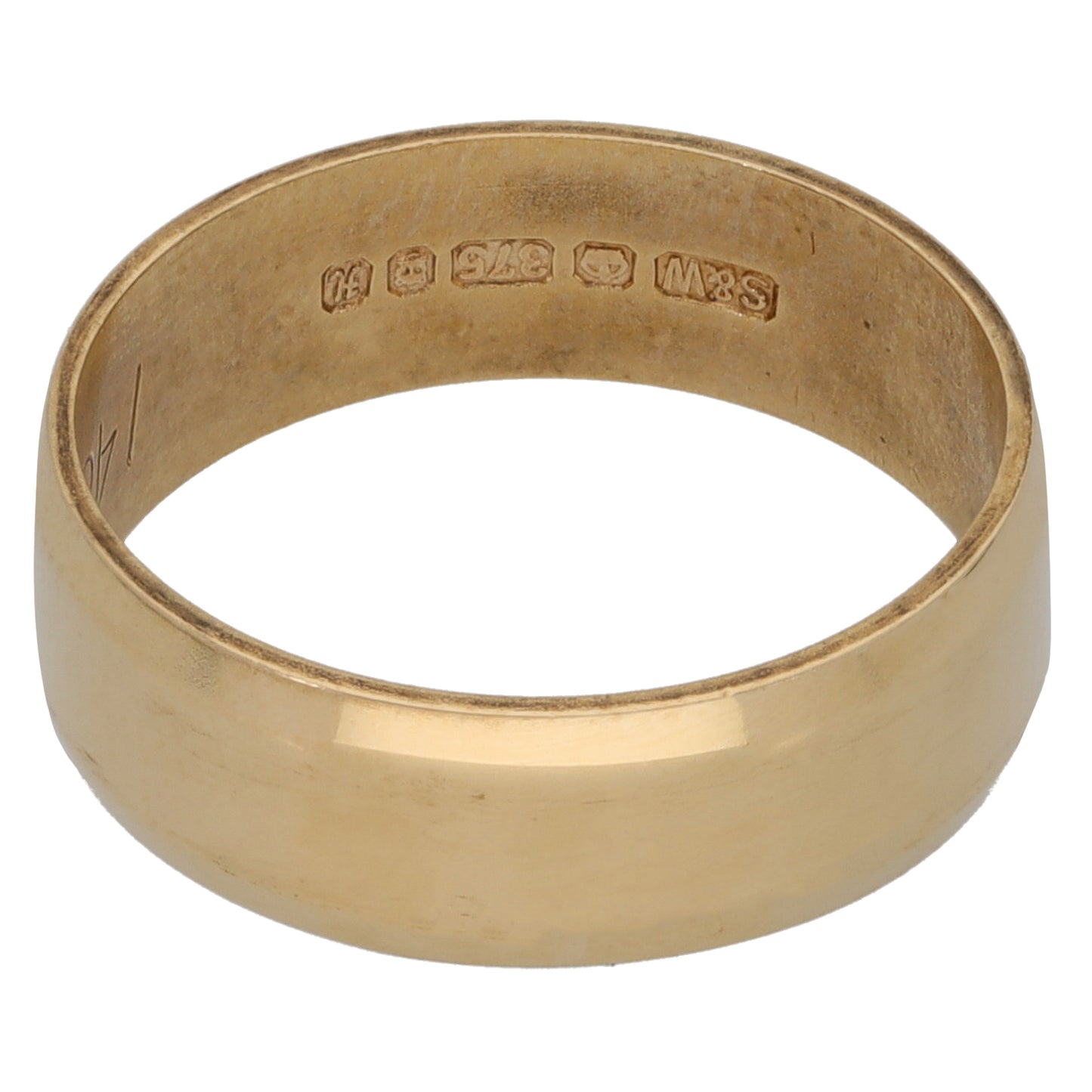 9ct Gold Plain Wedding Ring Size M