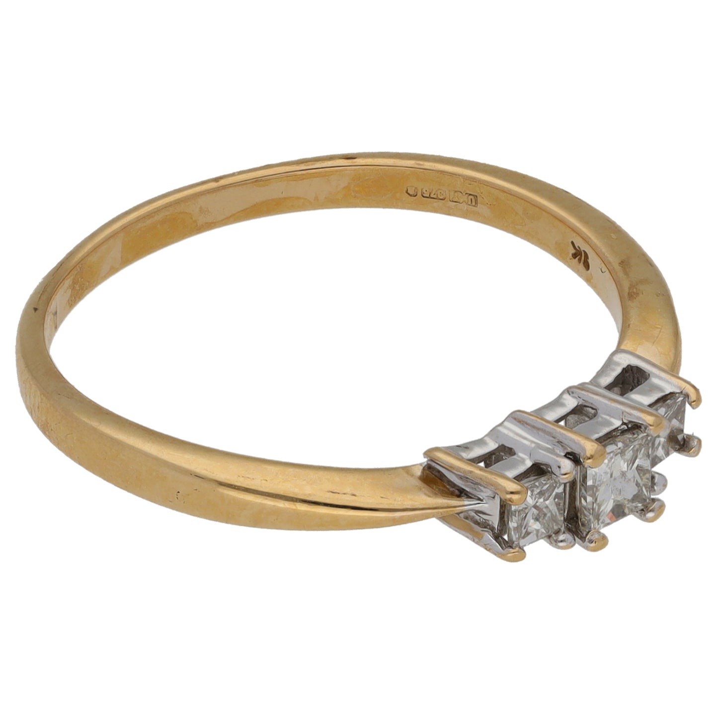 9ct Gold 0.34ct Diamond Trilogy Ring Size P