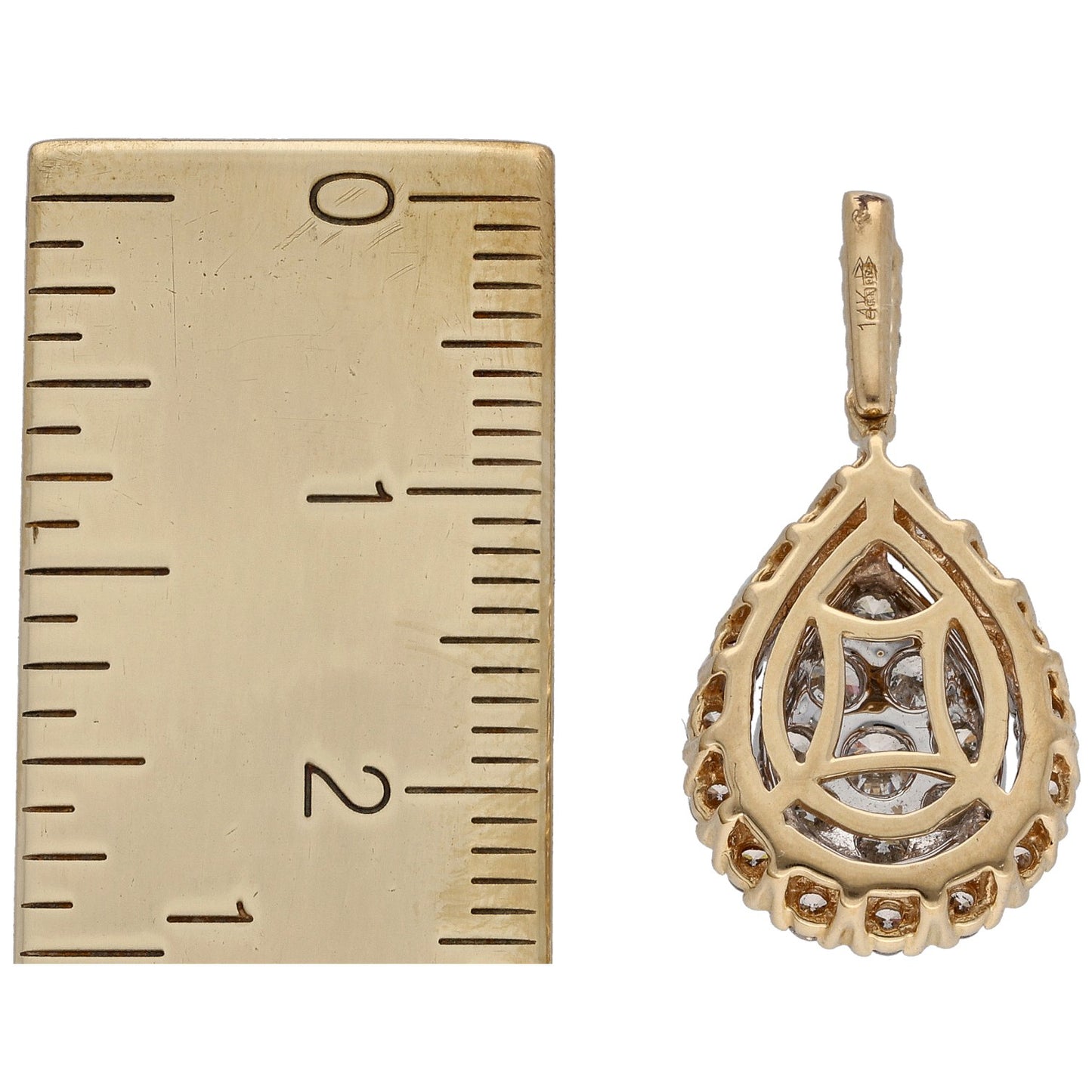 14ct Gold 0.83ct Diamond Cluster Pendant