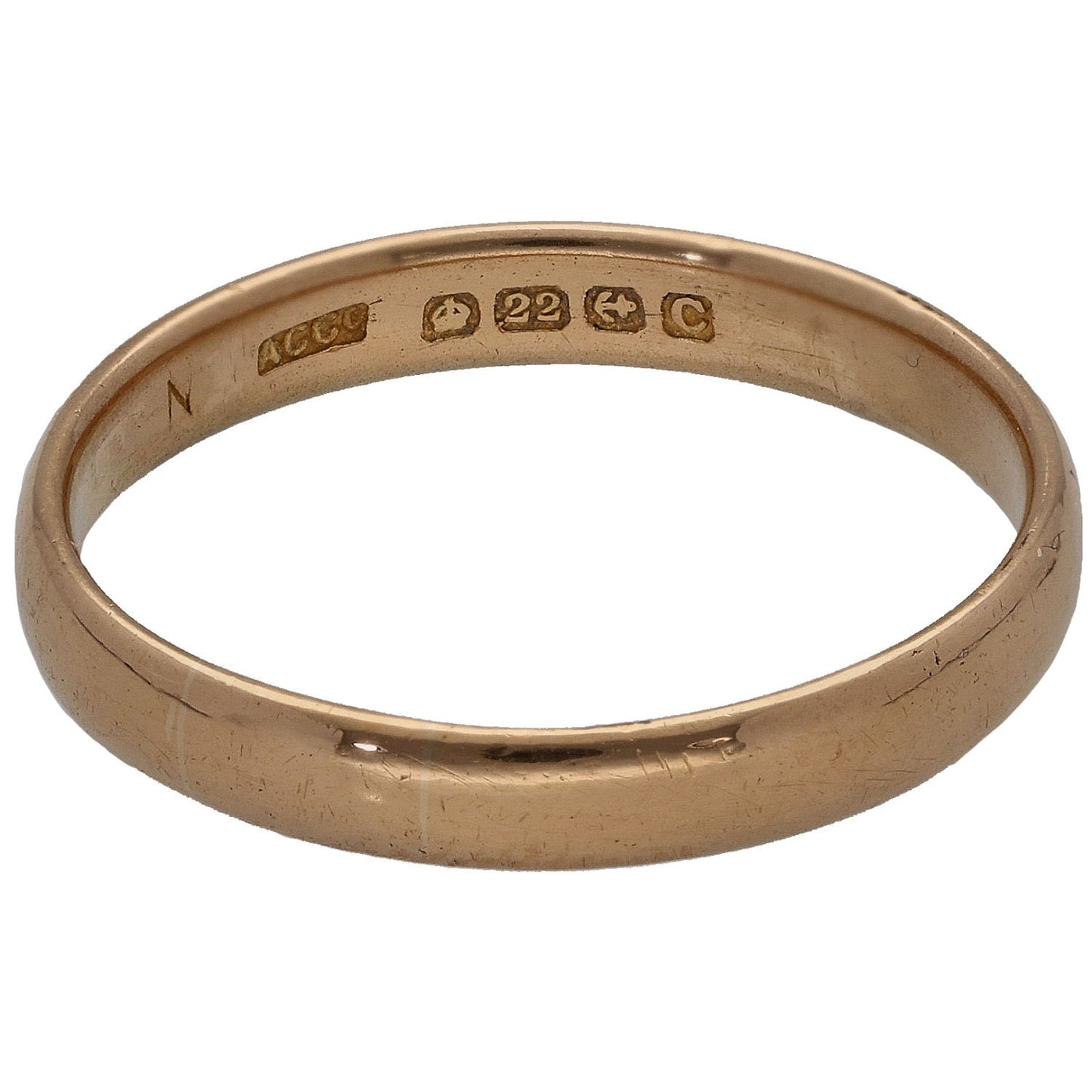 22ct Gold Plain Wedding Ring Size R