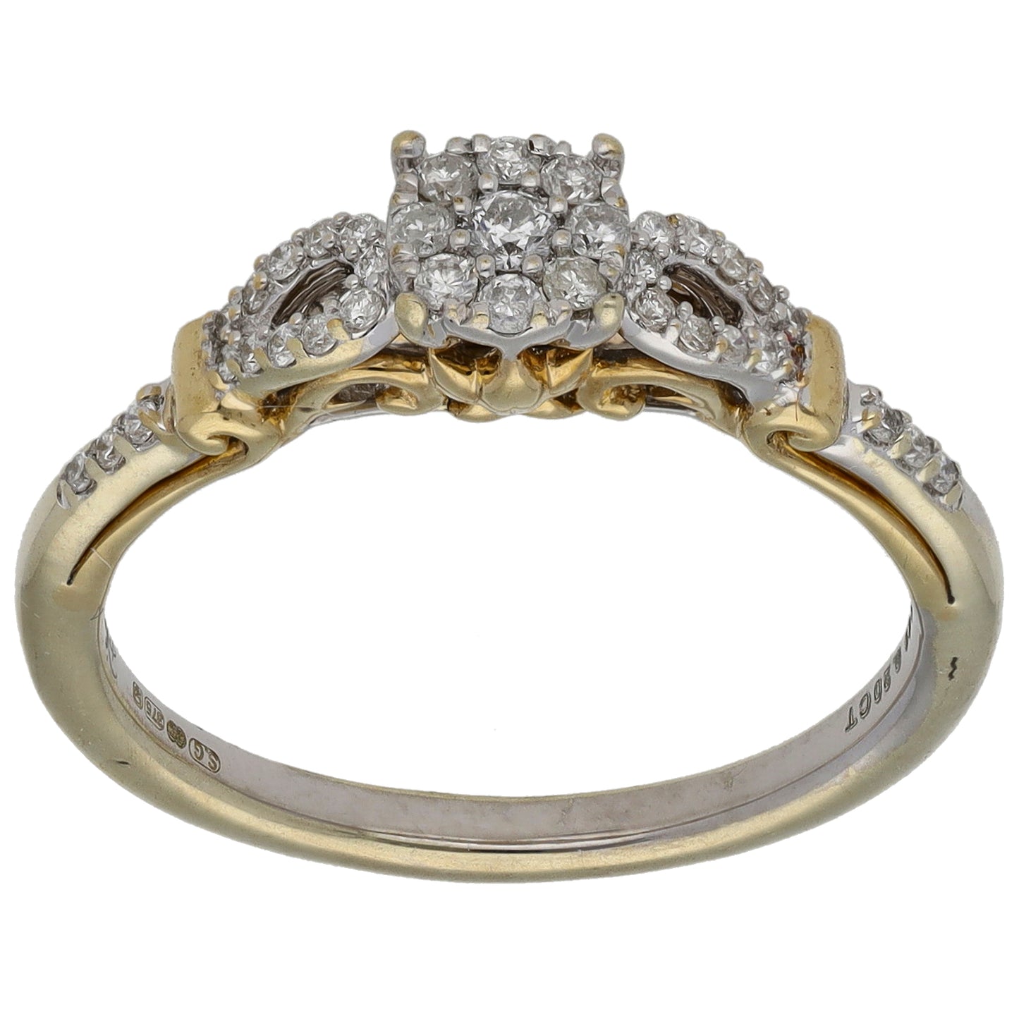 9ct Bi-Colour Gold 0.20ct Diamond Enchanted Disney Tiana Ring Size N