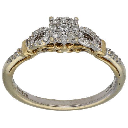 9ct Bi-Colour Gold 0.20ct Diamond Enchanted Disney Tiana Ring Size N