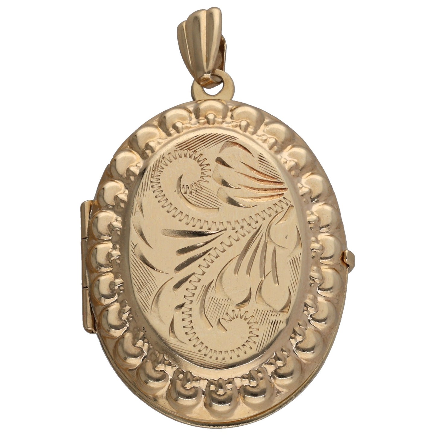 9ct Gold Patterned Locket Pendant