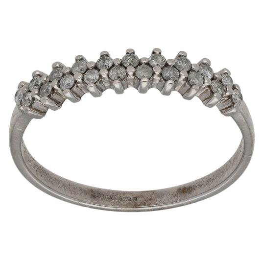 9ct White Gold 0.20ct Diamond Half Eternity Ring Size N