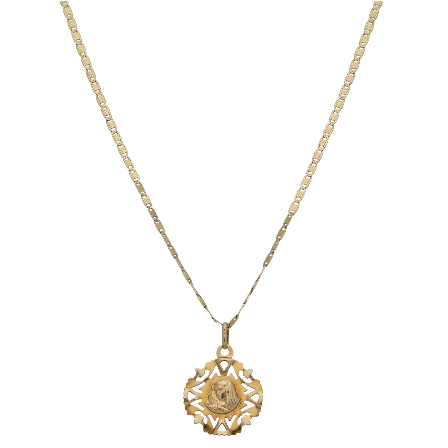 9ct Gold Mary Pendant With Chain