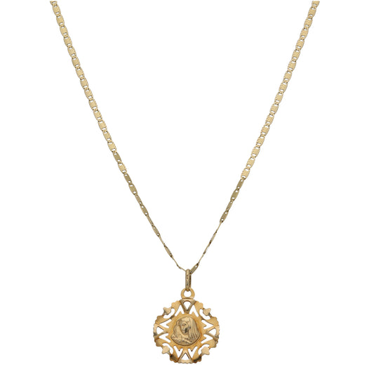 9ct Gold Mary Pendant With Chain