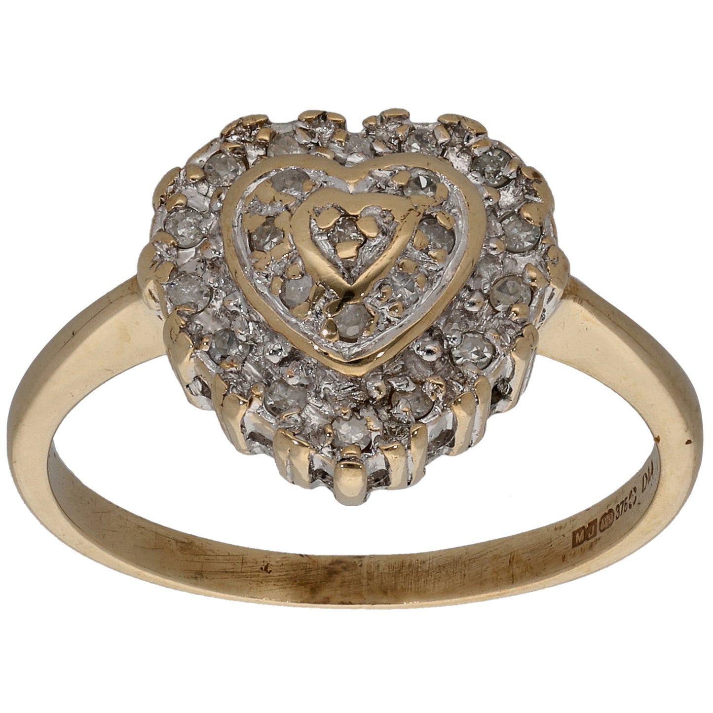 9ct Gold 0.11ct Diamond Cluster Ring Size M