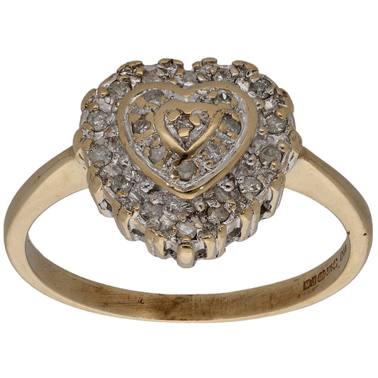 9ct Gold 0.11ct Diamond Cluster Ring Size M