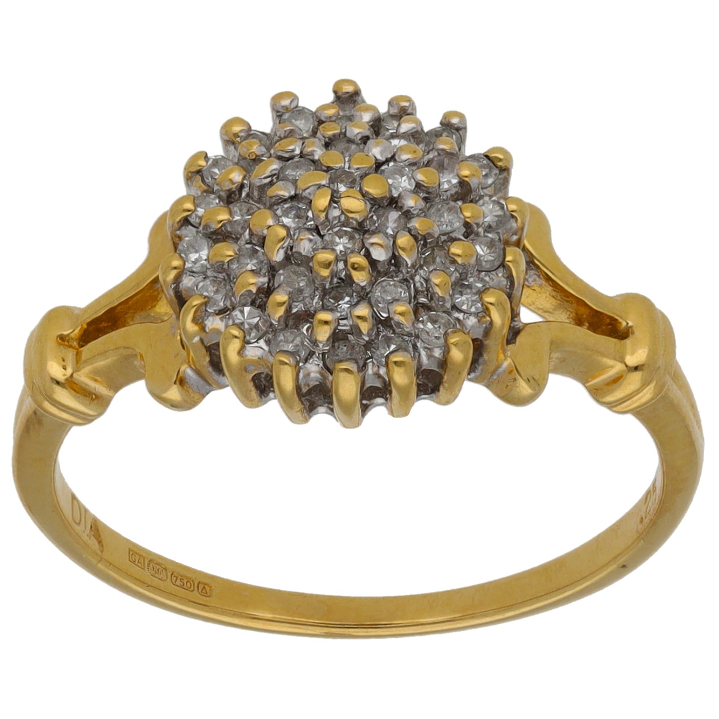 18ct Gold 0.25ct Diamond Cluster Ring Size P