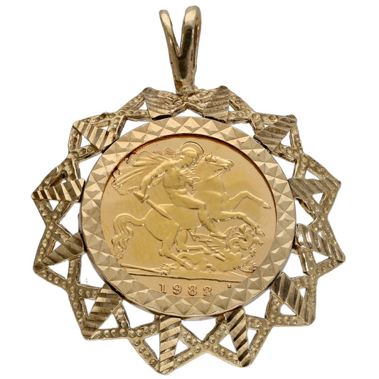 9ct Gold Half Sovereign Coin Pendant