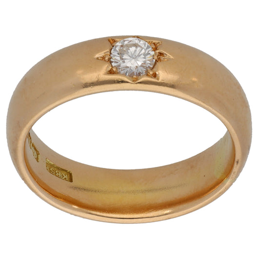 18ct Gold 0.20ct Diamond Solitaire Ring Size M
