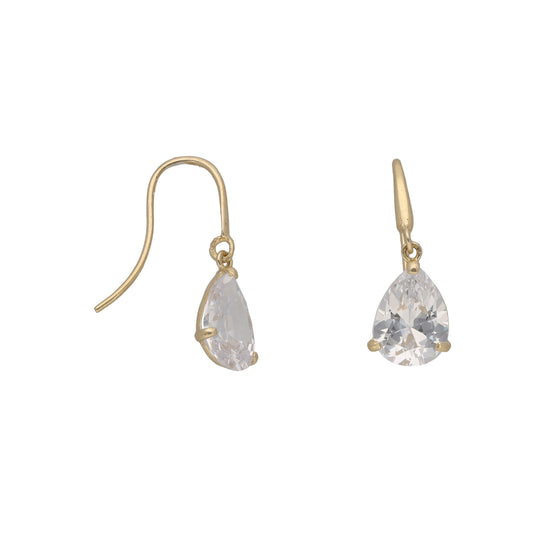 New 9ct Gold Cubic Zirconia Hook Earrings