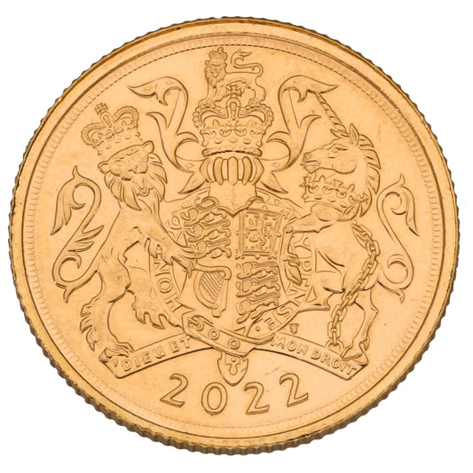 22ct Gold Queen Elizabeth II Full Sovereign Coin 2022