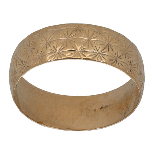 9ct Gold Patterned Wedding Ring Size M