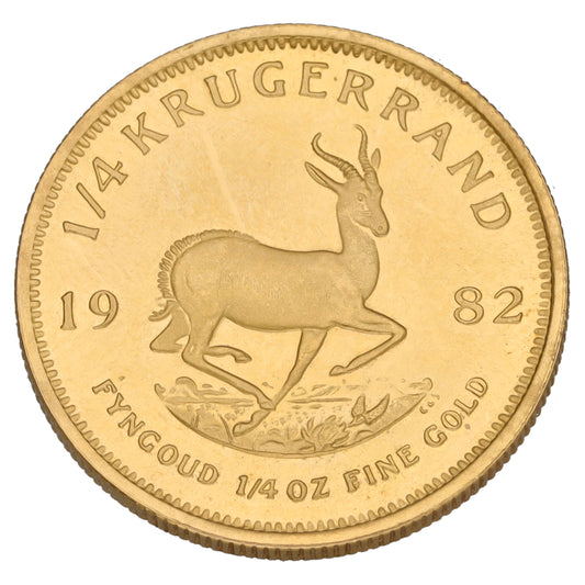 22ct Gold 1/4 OZ Krugerrand Coin 1982