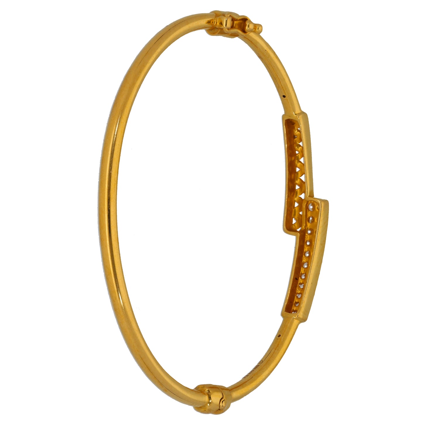 22ct Gold Cubic Zirconia Hinged/Clasp Bangle