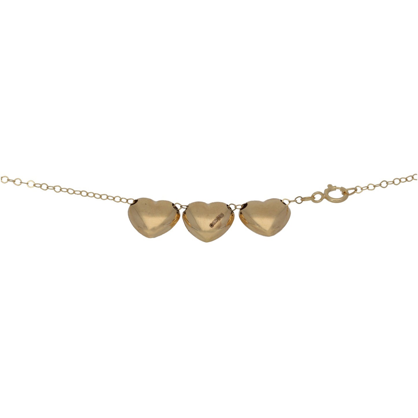New 9ct Gold Patterned Heart Necklace 18"