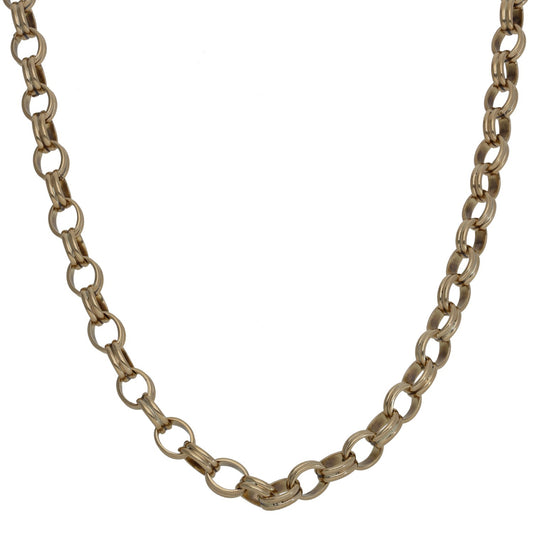 9ct gold belcher chain necklace with repeating oval links