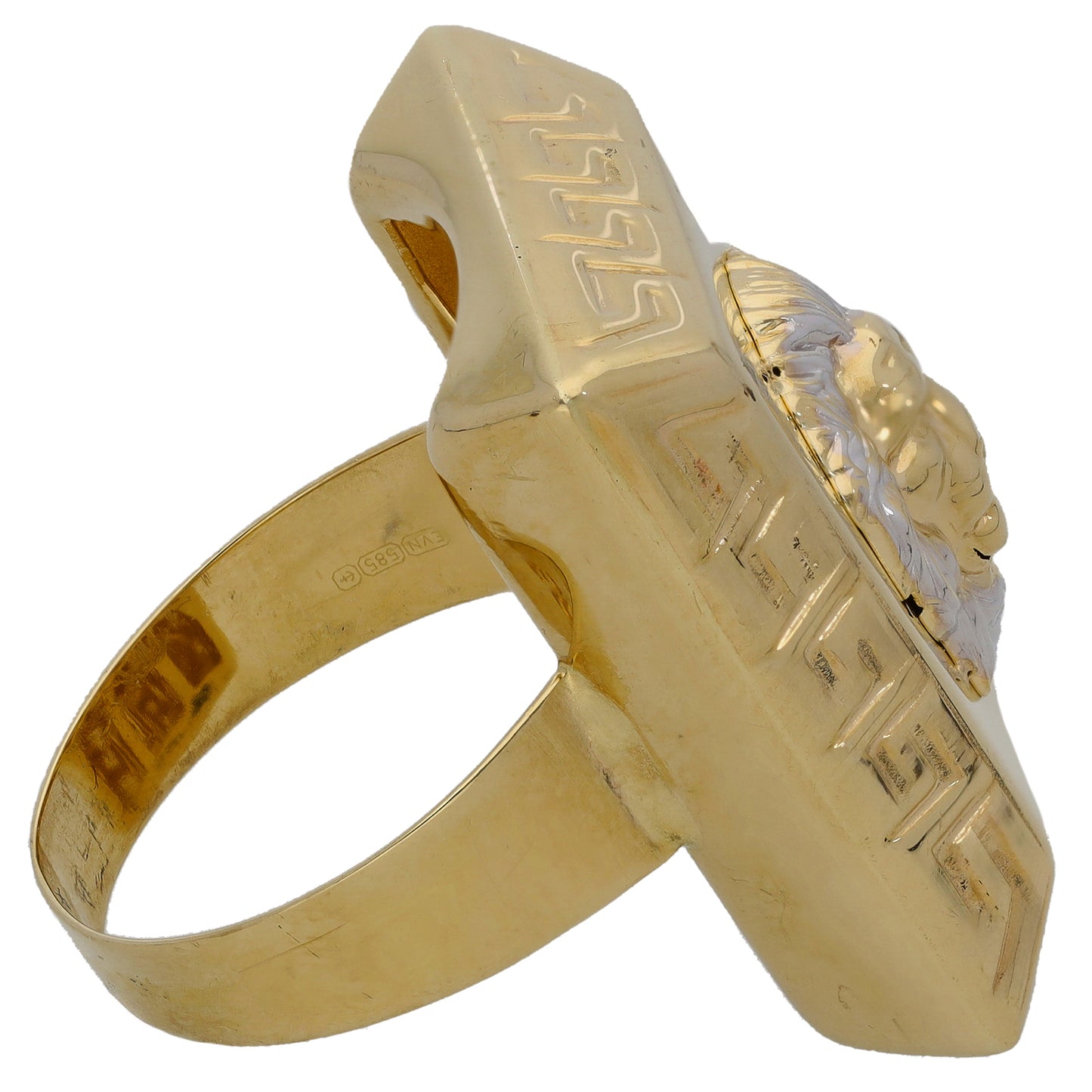 14ct Gold Lion's Head Ring Size T