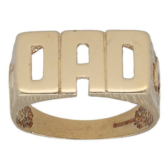 9ct Gold Dad Ring Size V