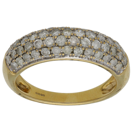9ct Gold 1.04ct Diamond Dress/Cocktail Ring Size N