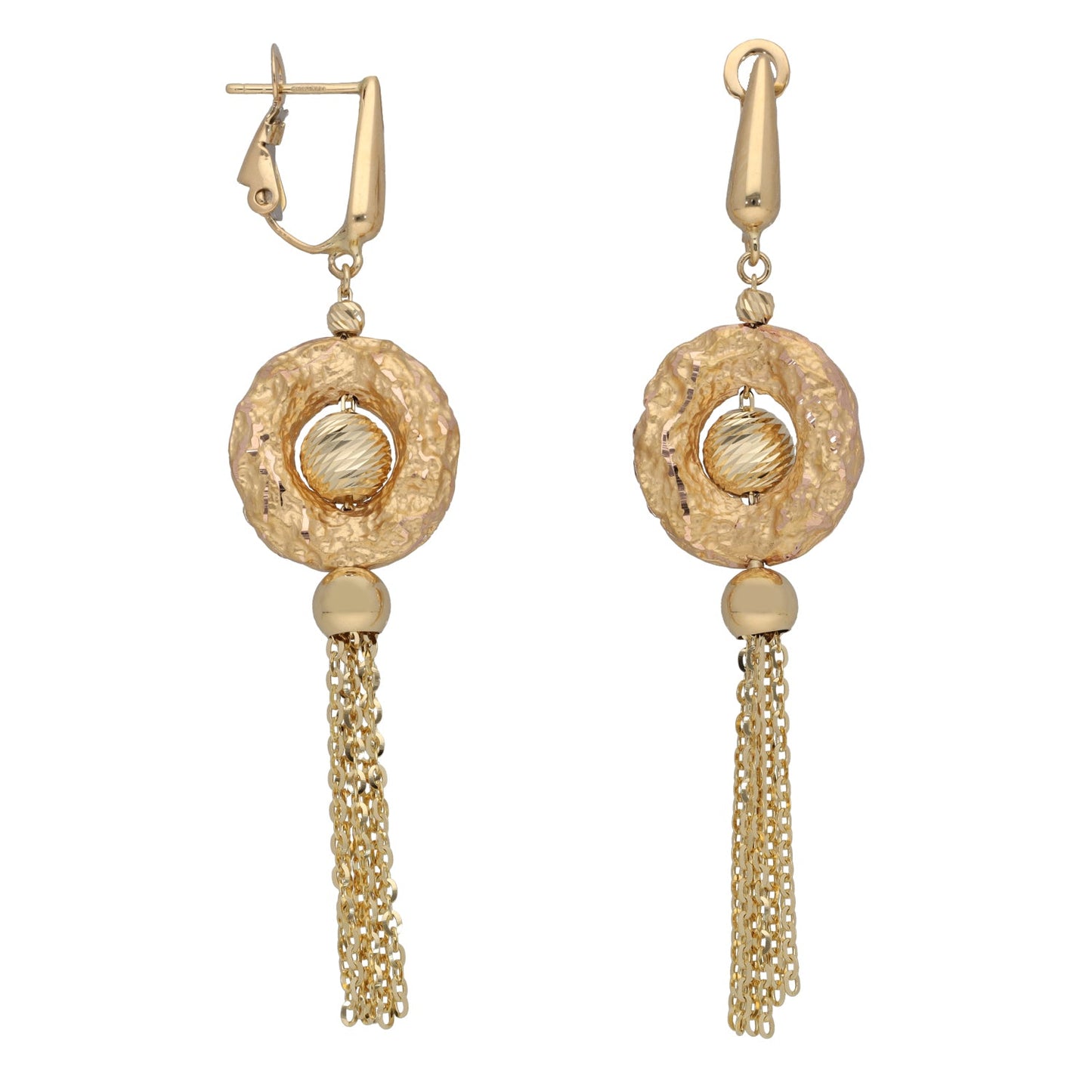 18ct Gold Flower Drop/Dangle Earrings