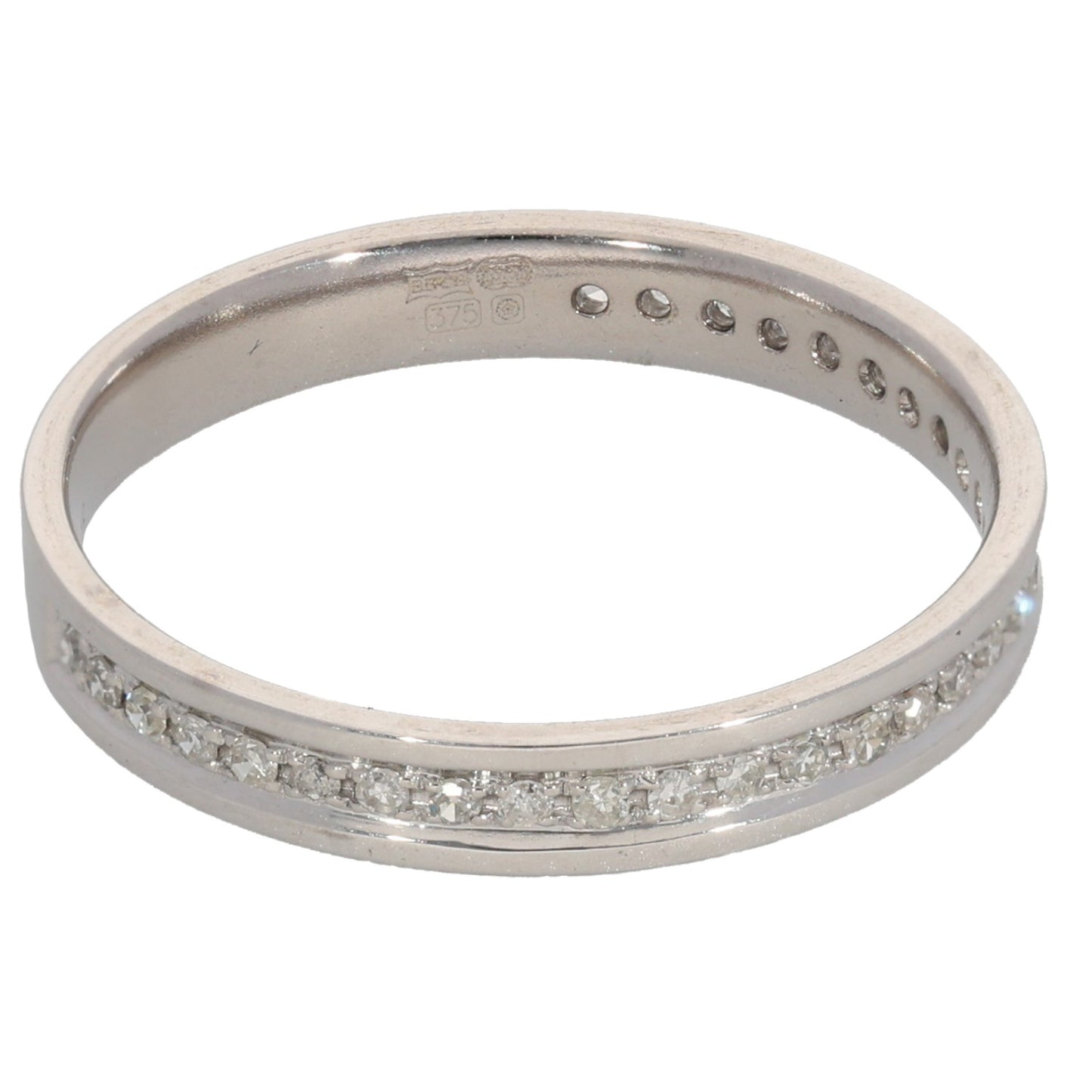 9ct White Gold 0.15ct Diamond Half Eternity Ring Size N