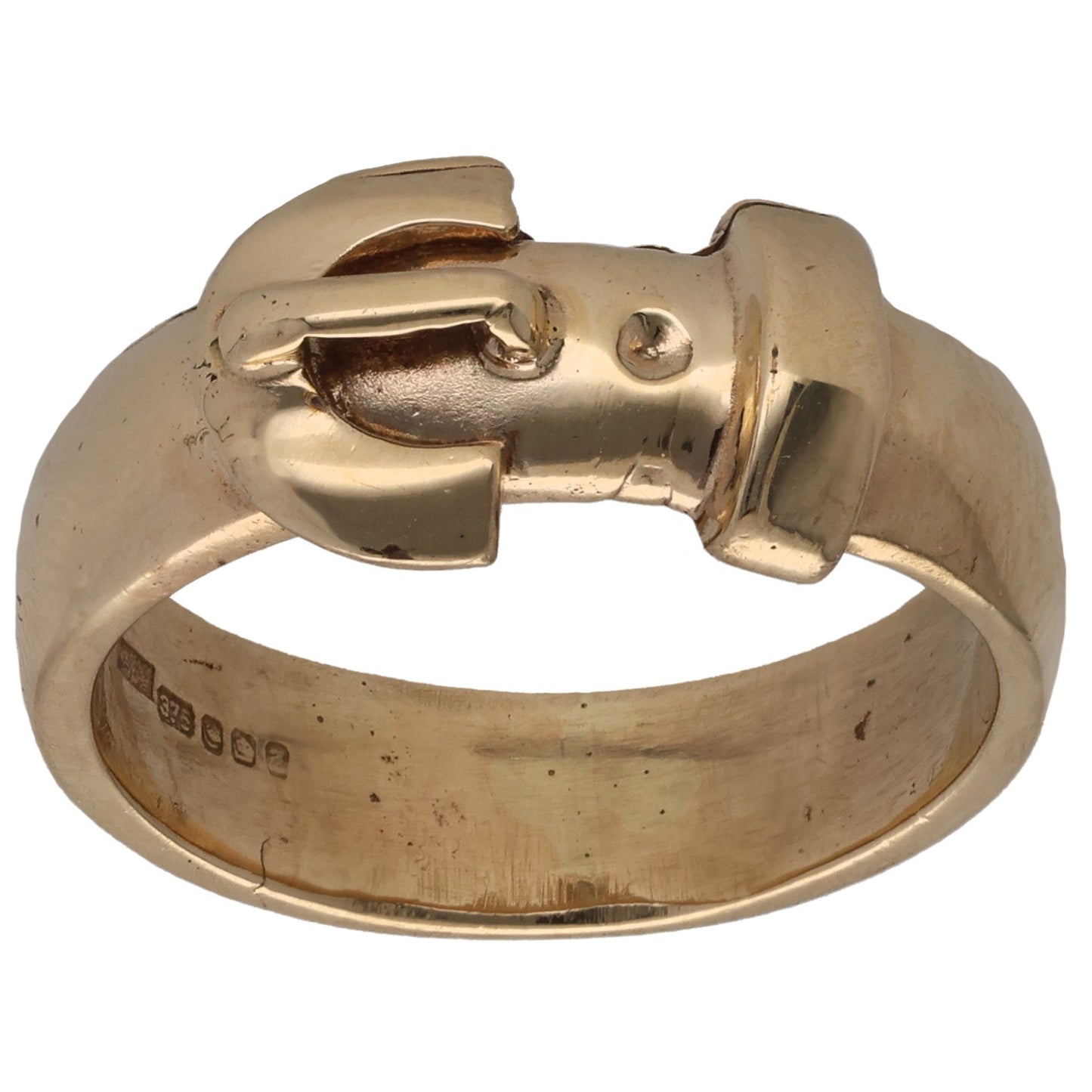 9ct Gold Buckle Ring Size Q