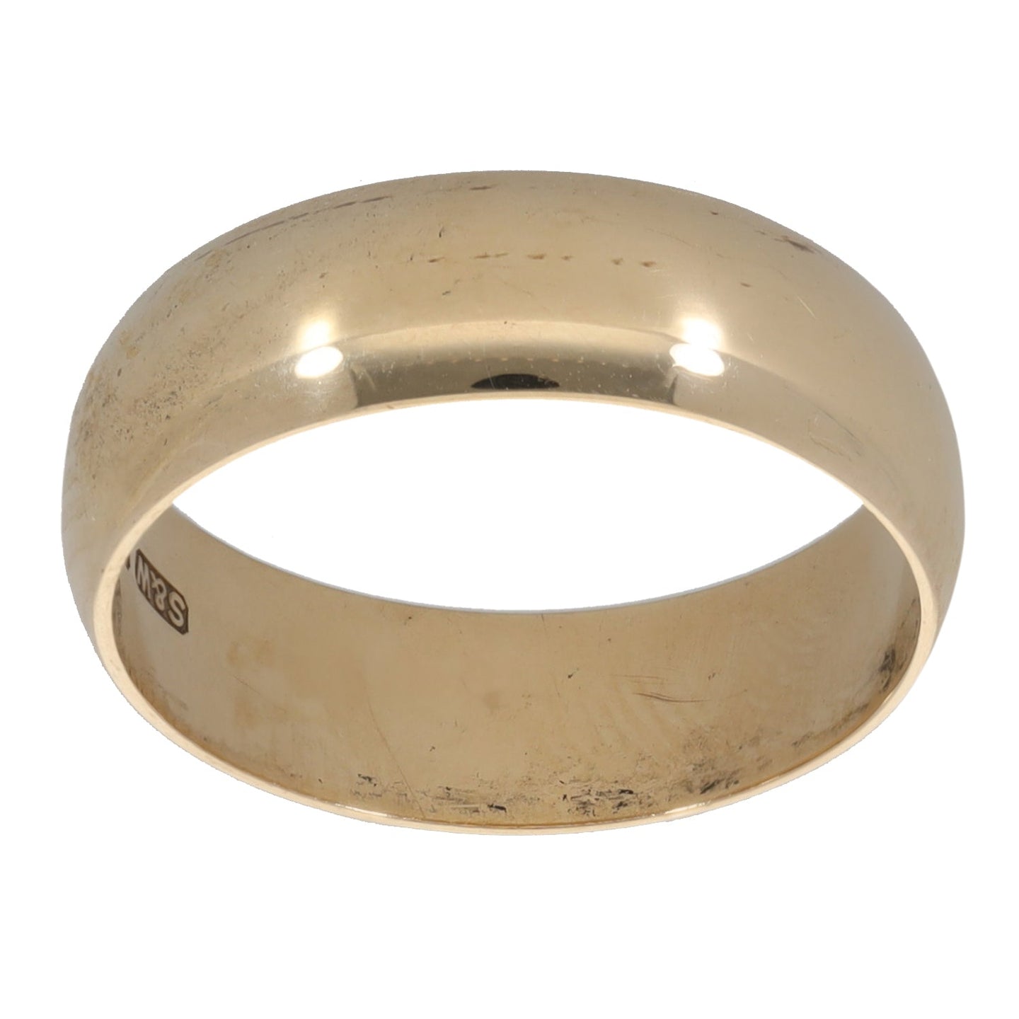 9ct Gold Plain Wedding Ring Size M