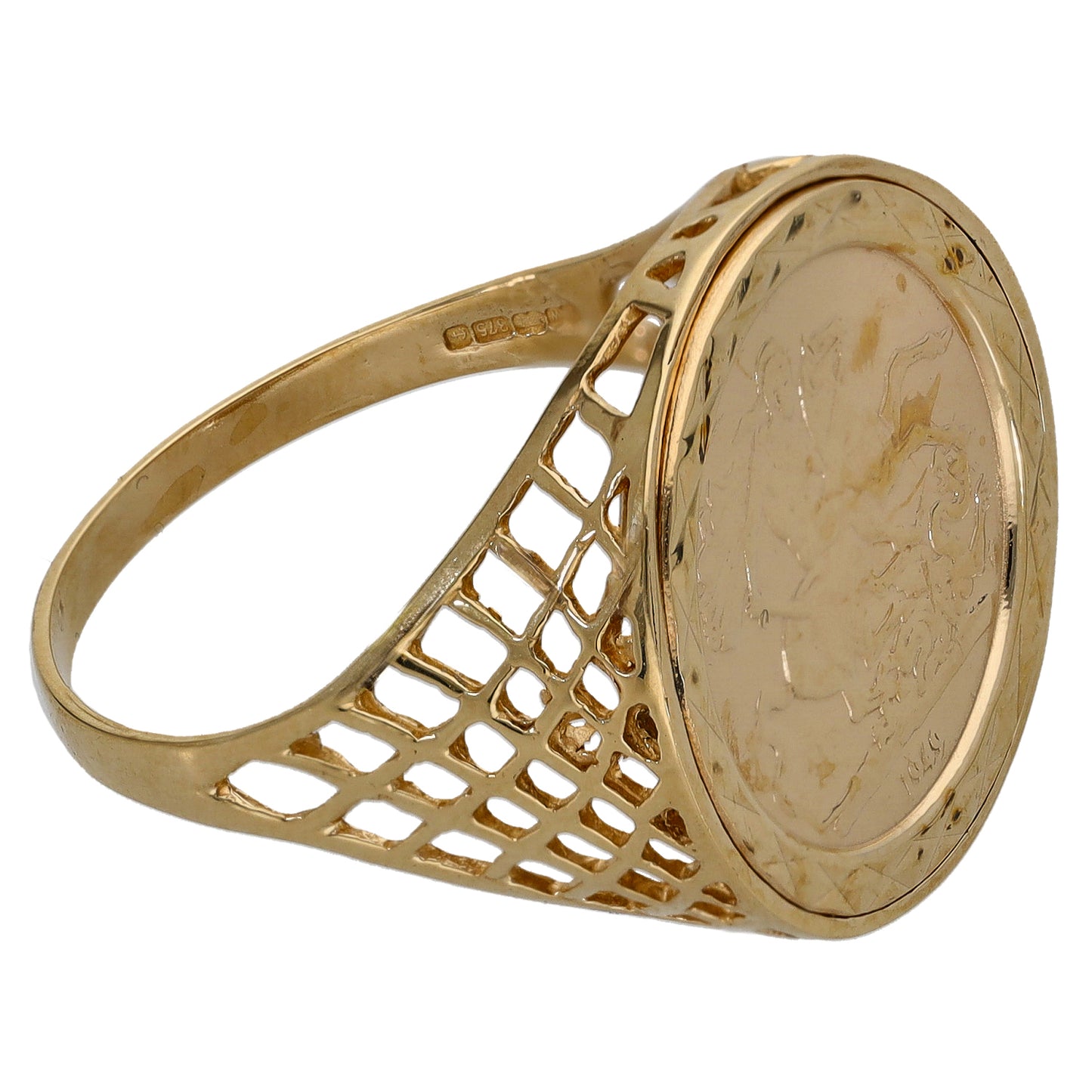 9ct Gold St George Ring Size Y