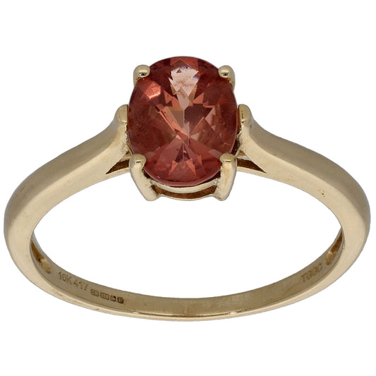 9ct Gold Andesine Single Stone Ring Size N