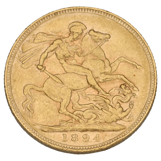 22ct Gold Queen Victoria Full Sovereign Coin 1894