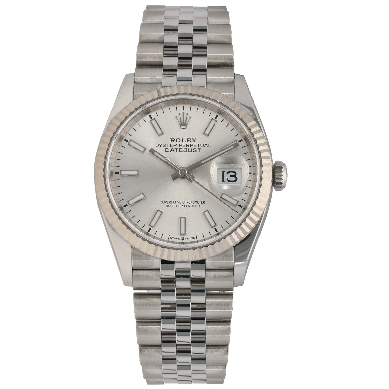 Rolex Datejust 126234, stainless steel, silver dial, front image