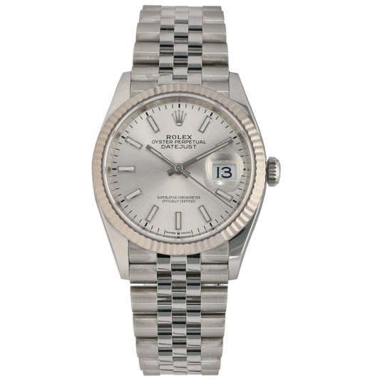 Rolex Datejust 126234, stainless steel, silver dial, front image