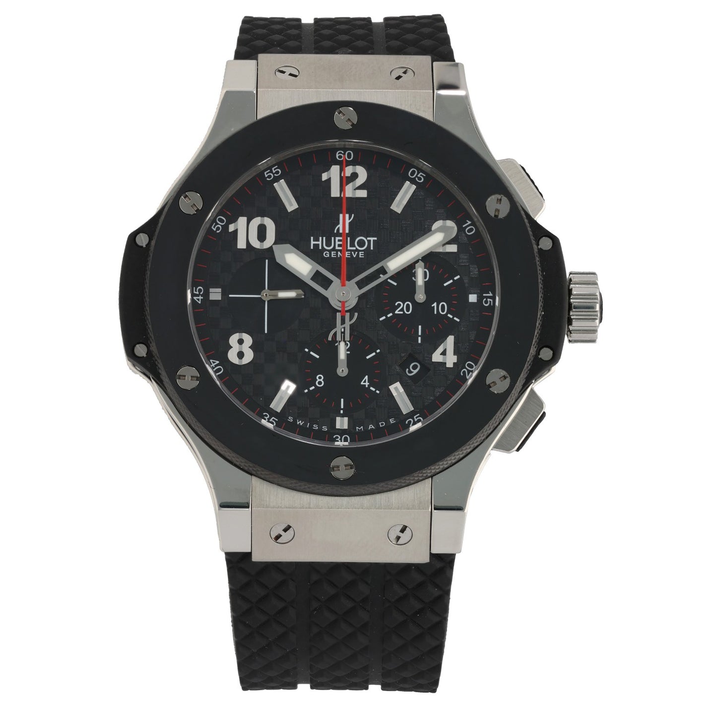 Hublot Big Bang 301.SB.131.RX, steel and ceramic watch with rubber strap