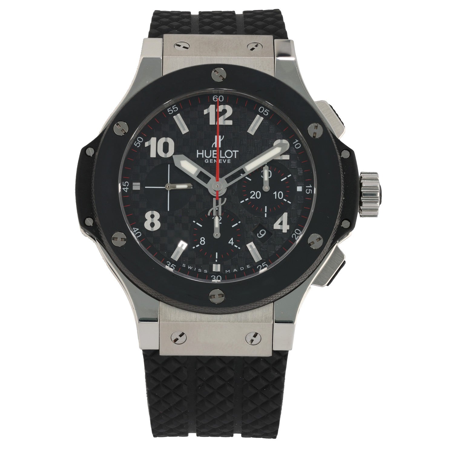 Hublot Big Bang 301.SB.131.RX, steel and ceramic watch with rubber strap
